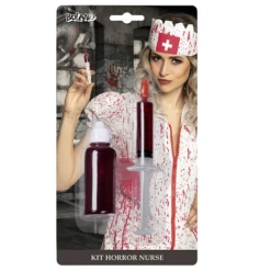 Verpleegster Kit Injectiespuit Met Bloed