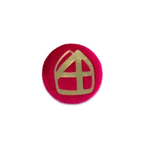 Baretspeld / Button Met Mijter Rood 3 Baretspeld / Button Met Mijter Rood