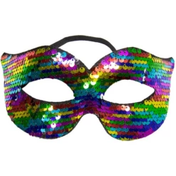 Oogmasker Reversible Pailletten Regenboog/zilver