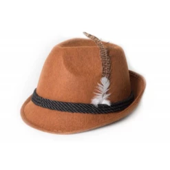 Tiroler Hoed Bruin Met Veer